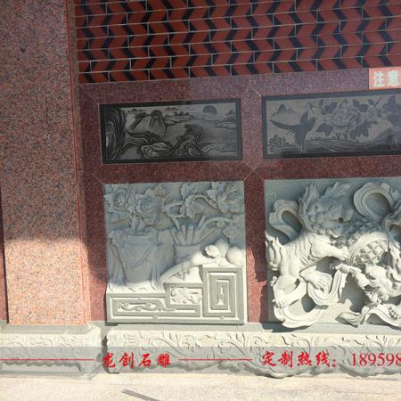 石雕麒麟浮雕 寺廟石浮雕壁畫(huà)